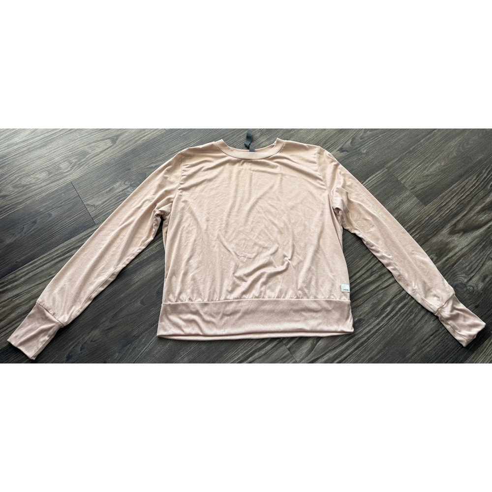 Vuori Womens Long Sleeve Daydream Crew Neck Activewear Top Blush Pink Medium